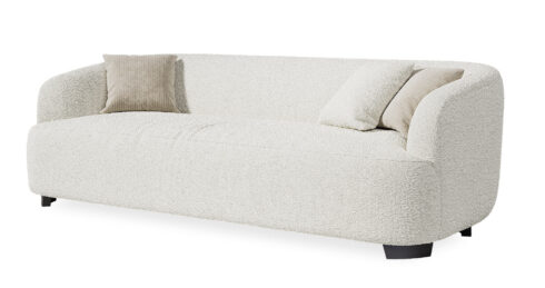 ספה קריסטין תלת מושבי בגוון קרם וזואל