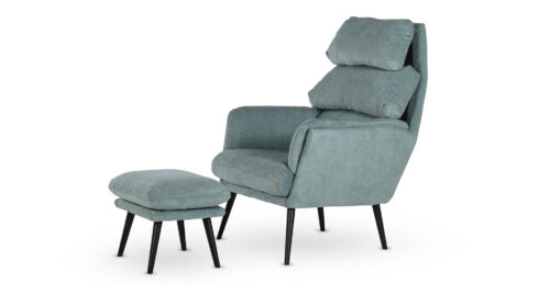 כורסא אמסטרדם כולל הדום בגוון תכלת אקווה