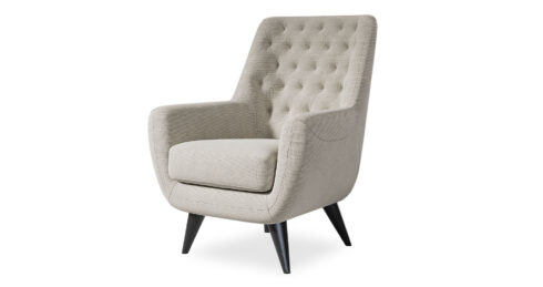 כורסא ברטיל רגל שחורה בגוון בז' מיקונוס