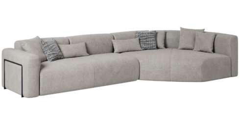 ספה פינתית פורטופינו ימין 380 ס"מ בגוון אפור פורוול