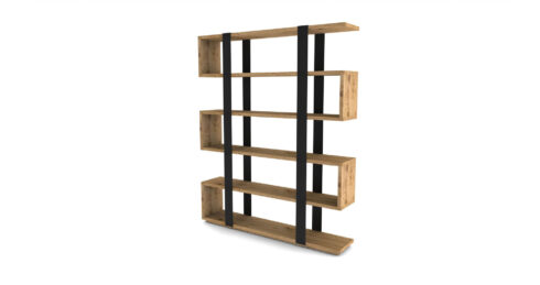 ספריה זיגי 150 ס"מ בגוון פורניר אלון