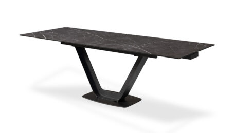 שולחן אוכל רוקי 160 ס"מ בגוון שחור שייקספיר