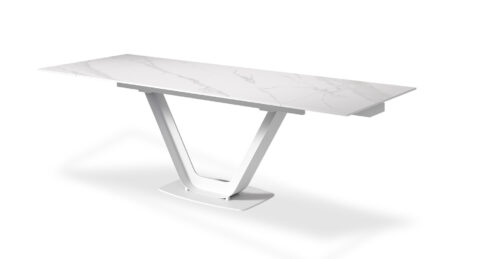 שולחן אוכל רוקי 160 ס"מ בגוון לבן שלג