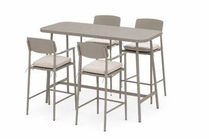 סט שולחן בר + 4 כסאות קורנר שמפיין חוץ